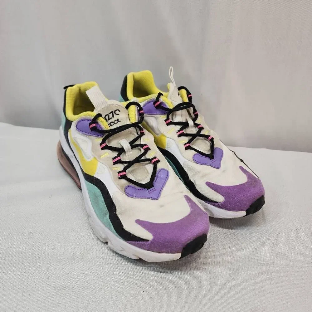 Nike Air Max 270 React Size 7y Girls Women's Size 8.5 Geometric Bright Violet At